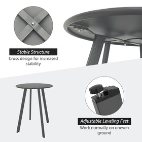 Meluvici round steel table, 15.75 inches diameter, fits compact spaces