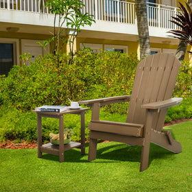 Meluvici teak-look design blends with outdoor furniture beautifully.