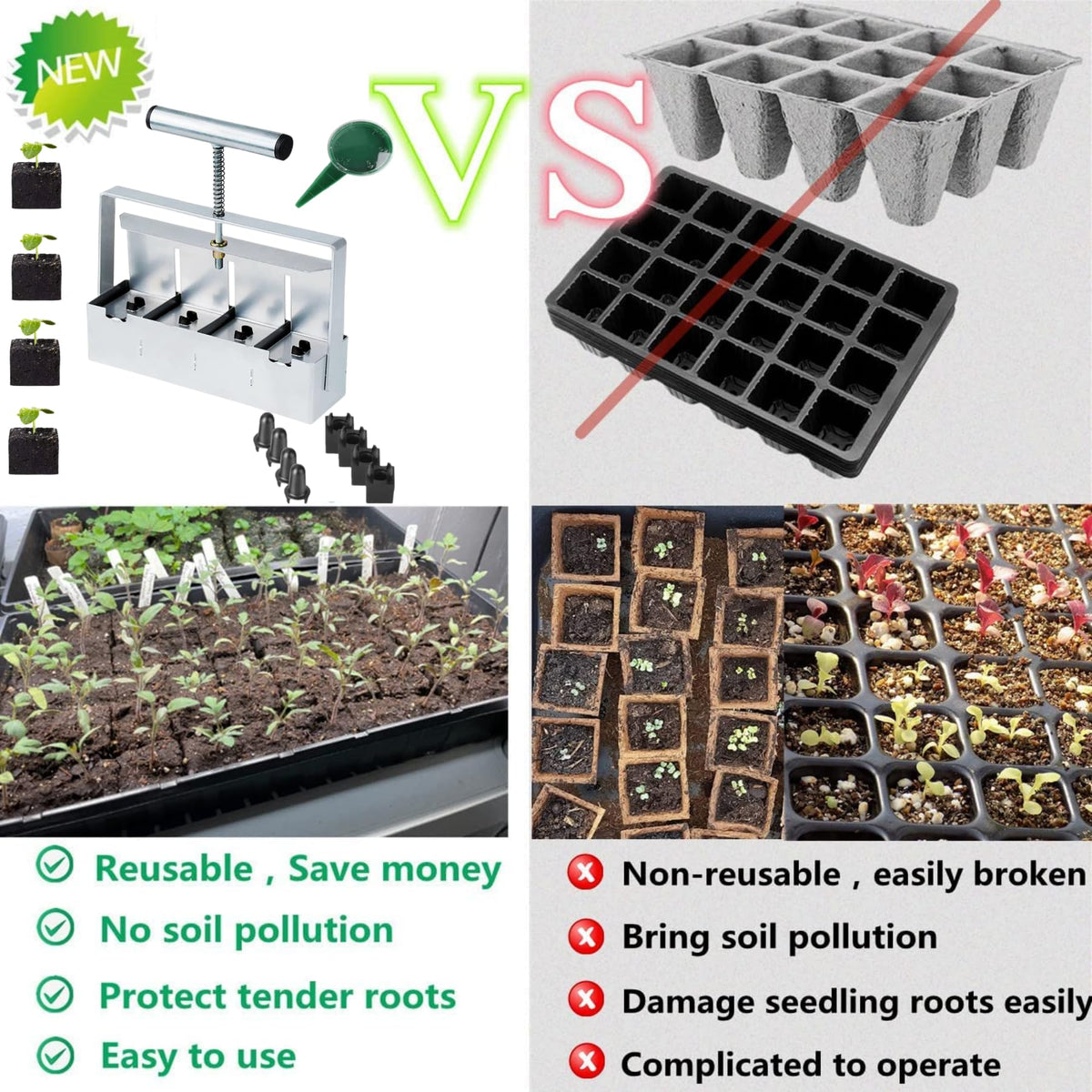 MELVTATA five-outlet seed dispenser controls seed flow