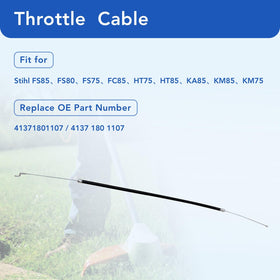 Memiuyelay throttle cable with wear-resistant coating protects against abrasion during use.