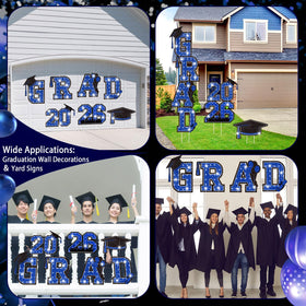 Memorywuu 2026 grad yard signs with stakes ready for quick setup.