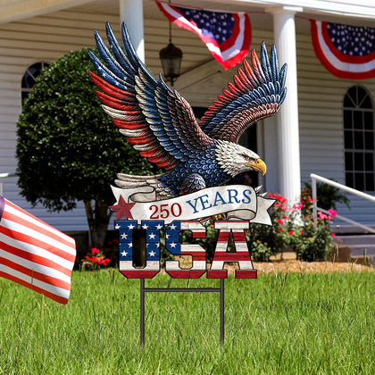 Memorywuu 250th anniversary yard sign with stake for outdoor display and celebration.