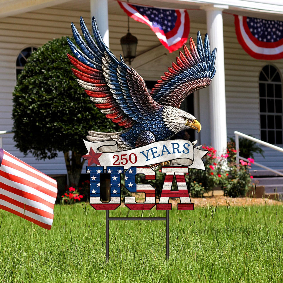 Memorywuu 250th anniversary yard sign with stake for outdoor display and celebration.