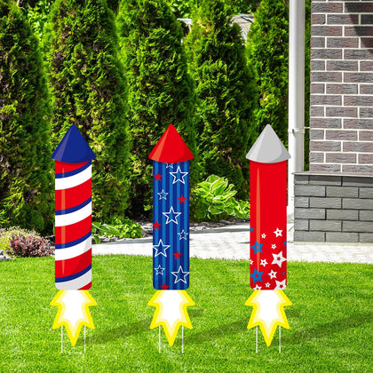 Memorywuu 4th of July yard sign fireworks—vibrant outdoor decor for festive curb appeal.