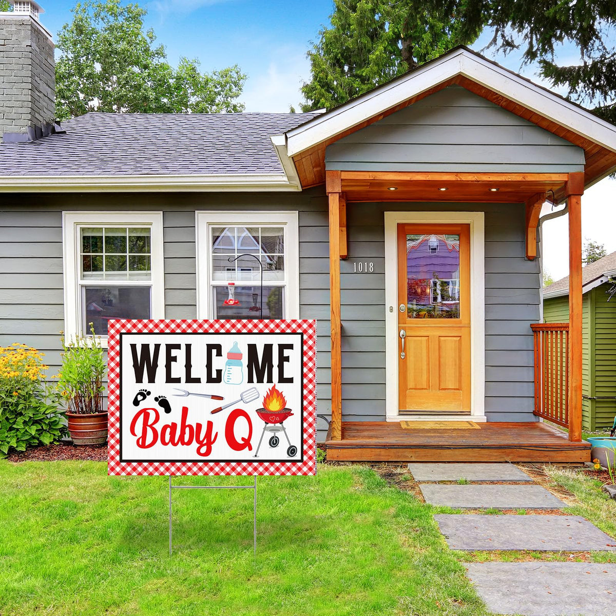 Memorywuu BBQ-themed party sign enhances outdoor celebrations with clear visibility