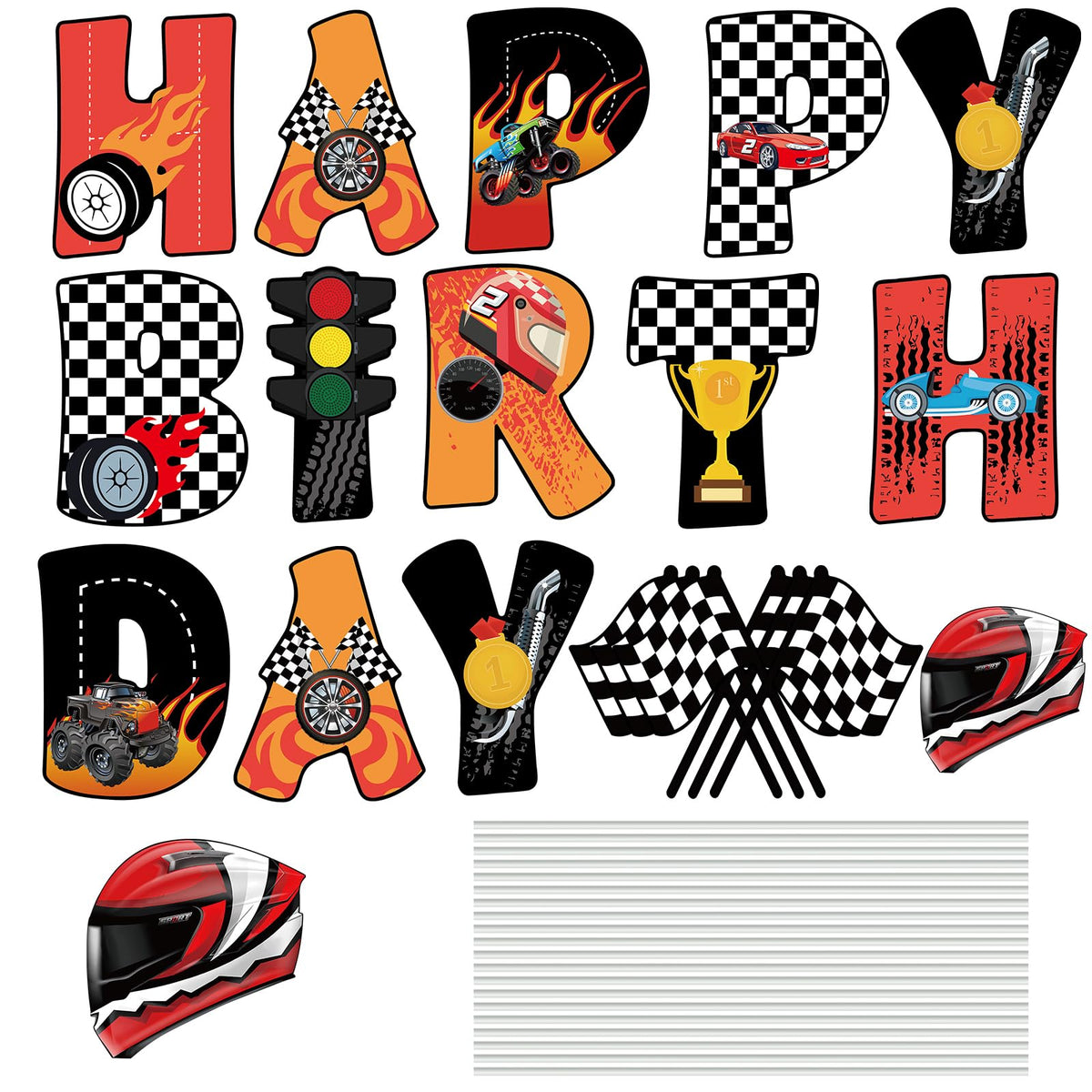 Memorywuu checkered flags yard decor adds race-day flair