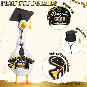 Memorywuu Congrats Grad wooden porch sign showcases vivid text for yard celebrations.