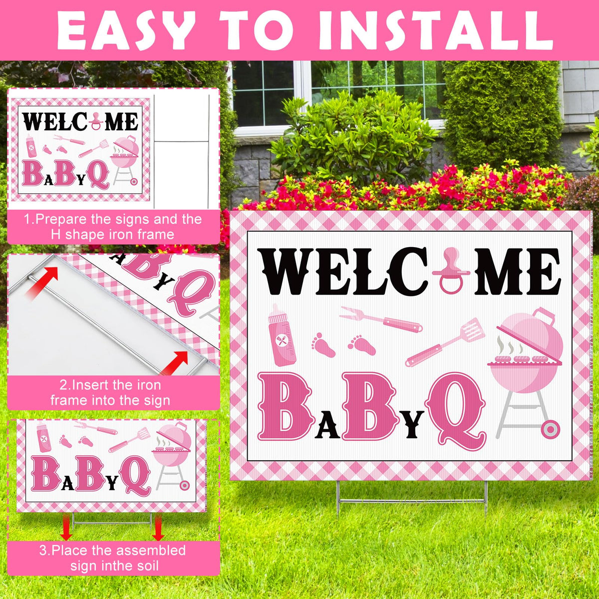 Memorywuu gender reveal party setup with themed visuals and colors.