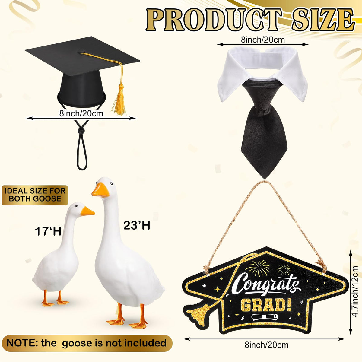 Memorywuu Graduation Cap and Tie Goose Outfit enhances outdoor celebratory decorations.