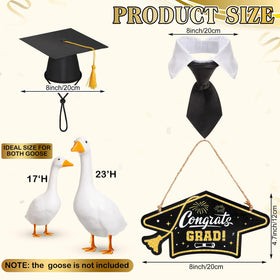 Memorywuu Graduation Cap and Tie Goose Outfit enhances outdoor celebratory decorations.