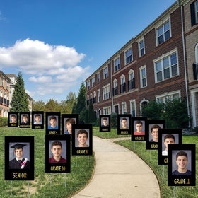 Memorywuu graduation yard sign with stakes for outdoor lawn display.