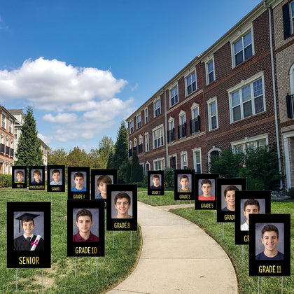 Memorywuu graduation yard sign with stakes for outdoor lawn display.