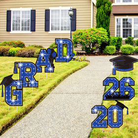 Memorywuu graduation yard signs with stakes for quick setup.