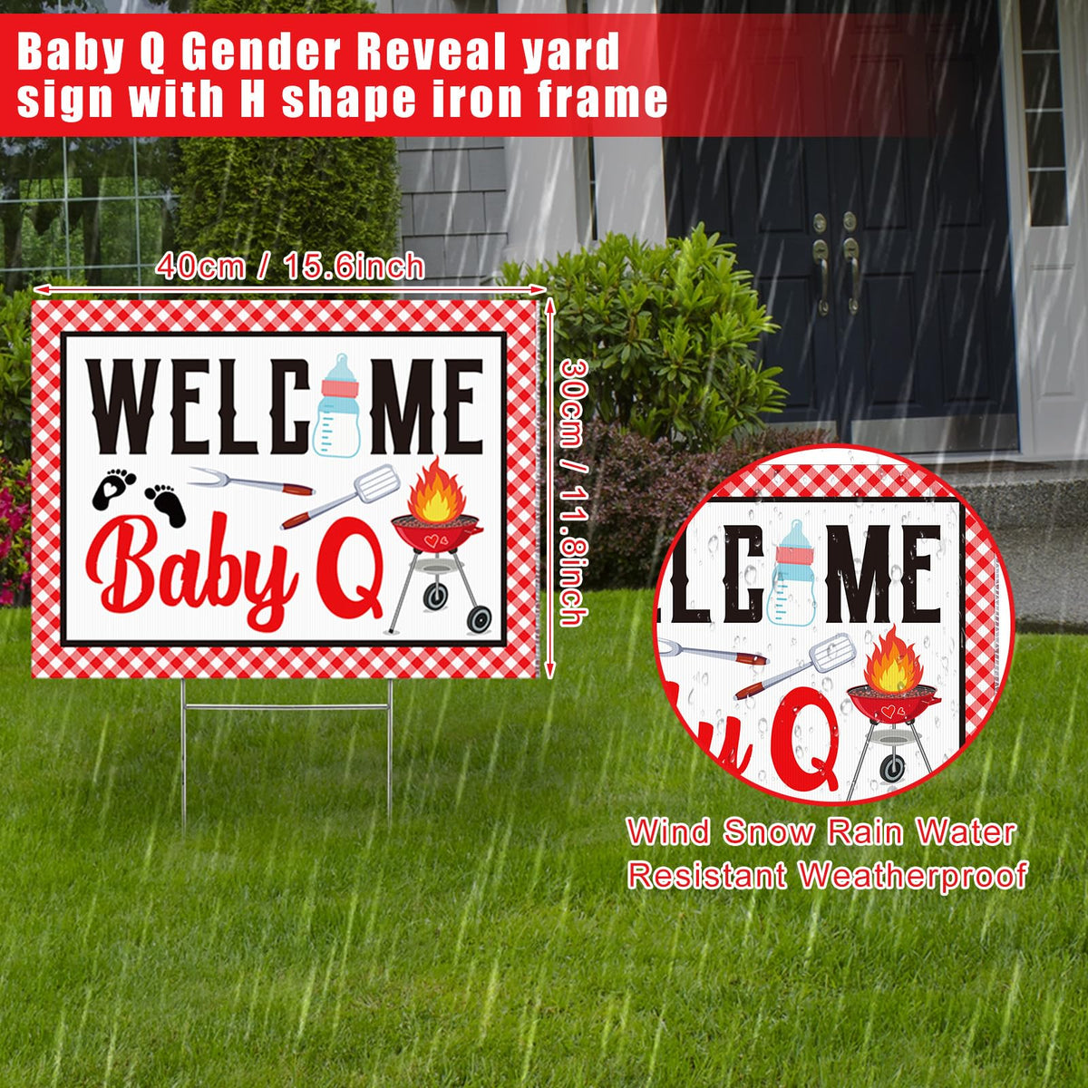 Memorywuu H-bracket supports stable yard sign through wind and rain