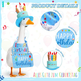 Memorywuu Wooden sign reading Happy Birthday for yard display