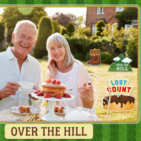 Memorywuu over-the-hill blood pressure monitor sign adds lighthearted milestone decor