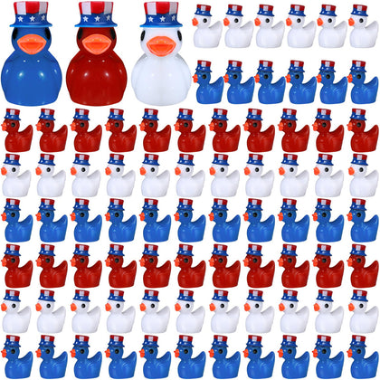 Memorywuu patriotic mini resin ducks in red, white, blue add festive charm to any shelf.