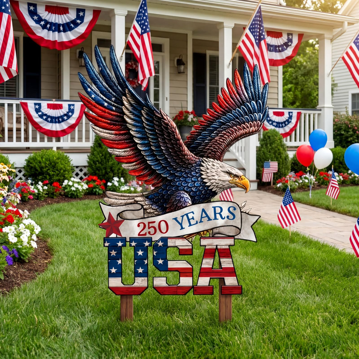 Memorywuu patriotic decor suitable for home, garden, and yard celebrations.