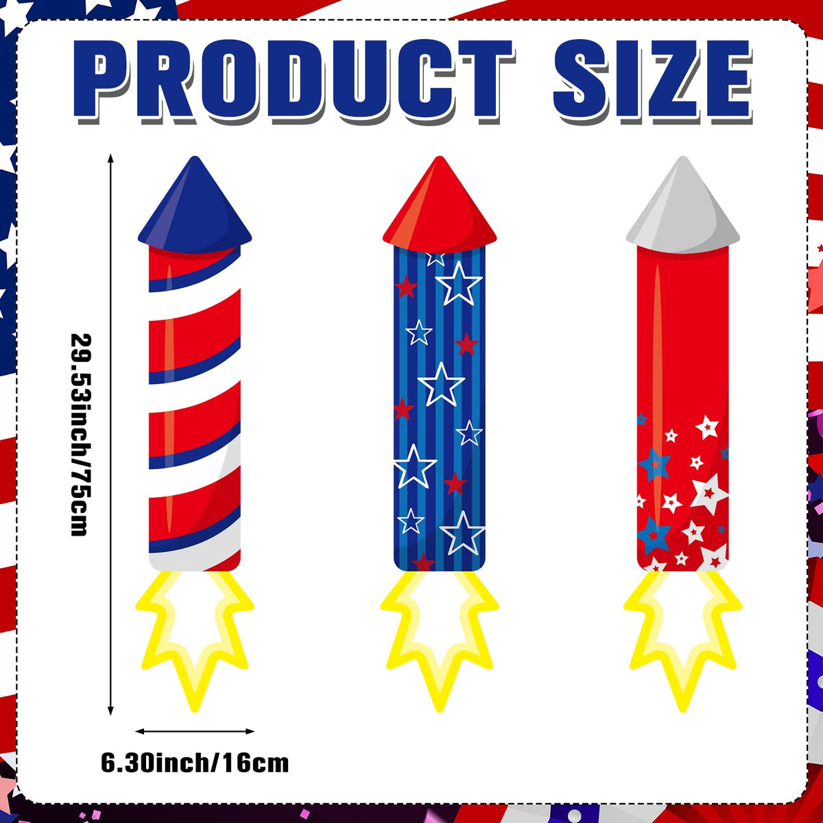 Memorywuu patriotic yard stakes red white blue—durable, reusable decor for Independence Day.