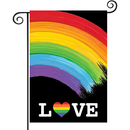 Menetop Pride garden flag double-sided for outdoor display.