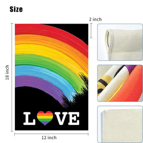 Menetop rainbow progress flag front view with vibrant, readable sides.
