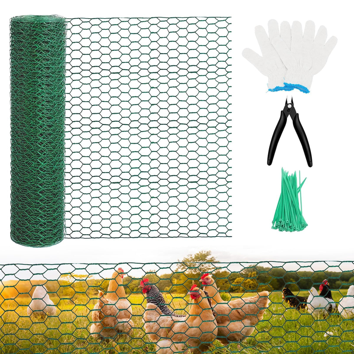 MENGBEI chicken wire roll with hexagonal openings for floral arrangements and stem support
