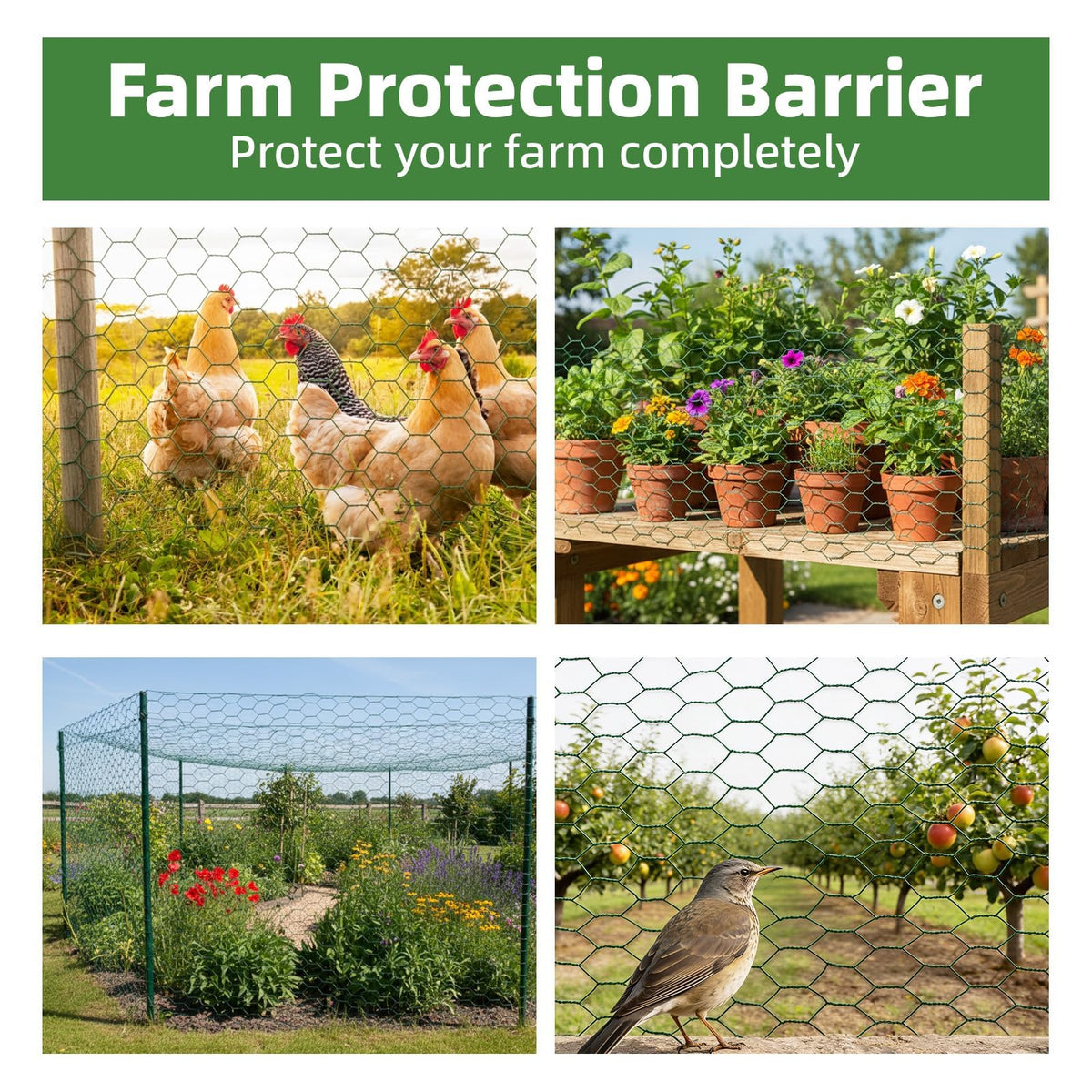 MENGBEI garden fencing for protection of plants, pets, and poultry