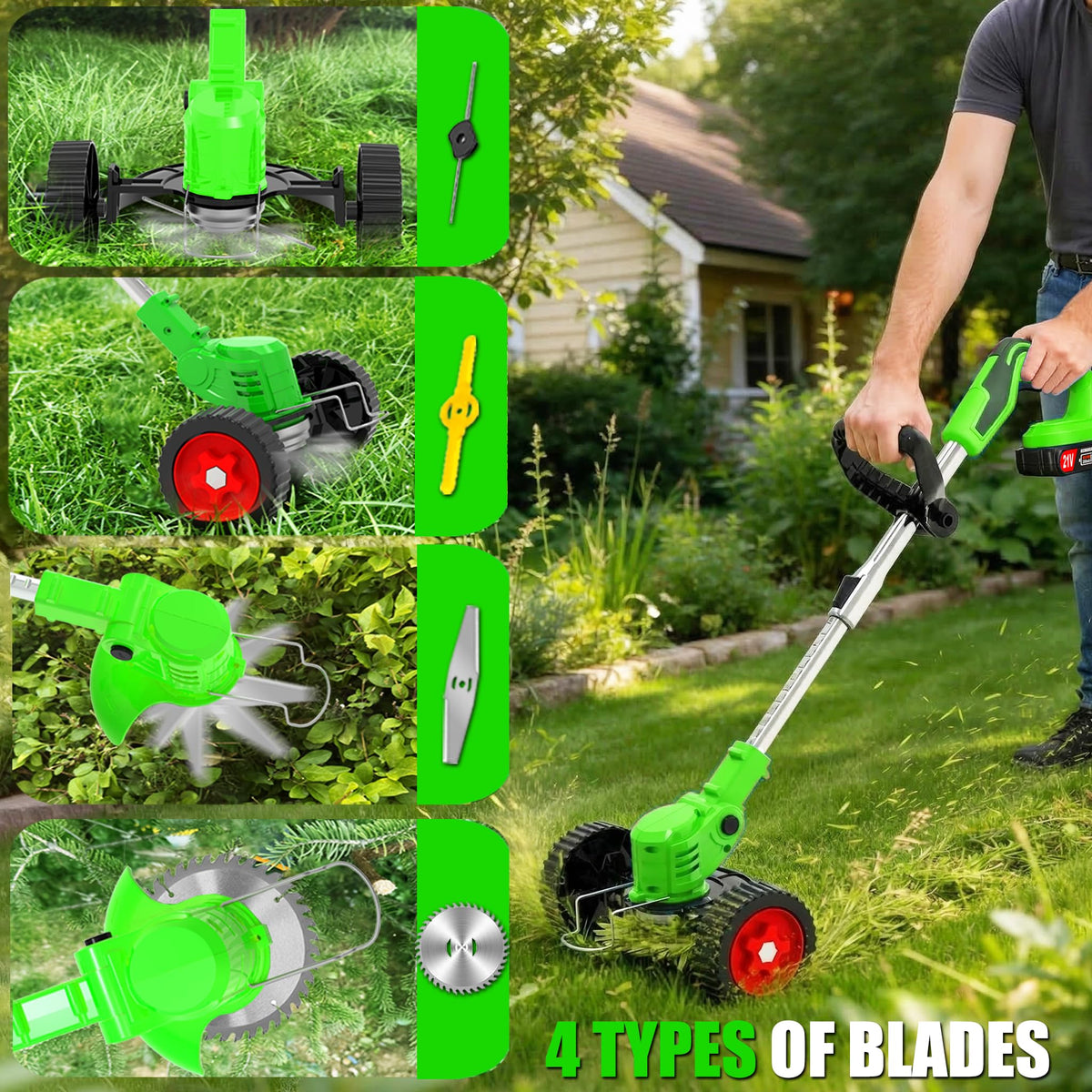 MENGQUYOUPIN dual battery system extends runtime for larger yards.