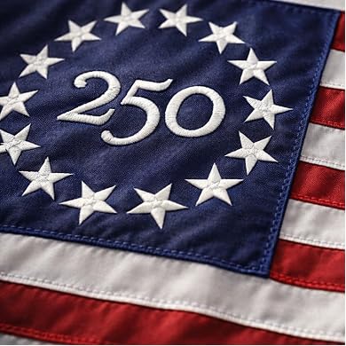 Menigma 250th anniversary keepsake flag for collectors and commemorative displays.