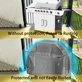 Menkow grill cover easy to install and remove for quick setups.