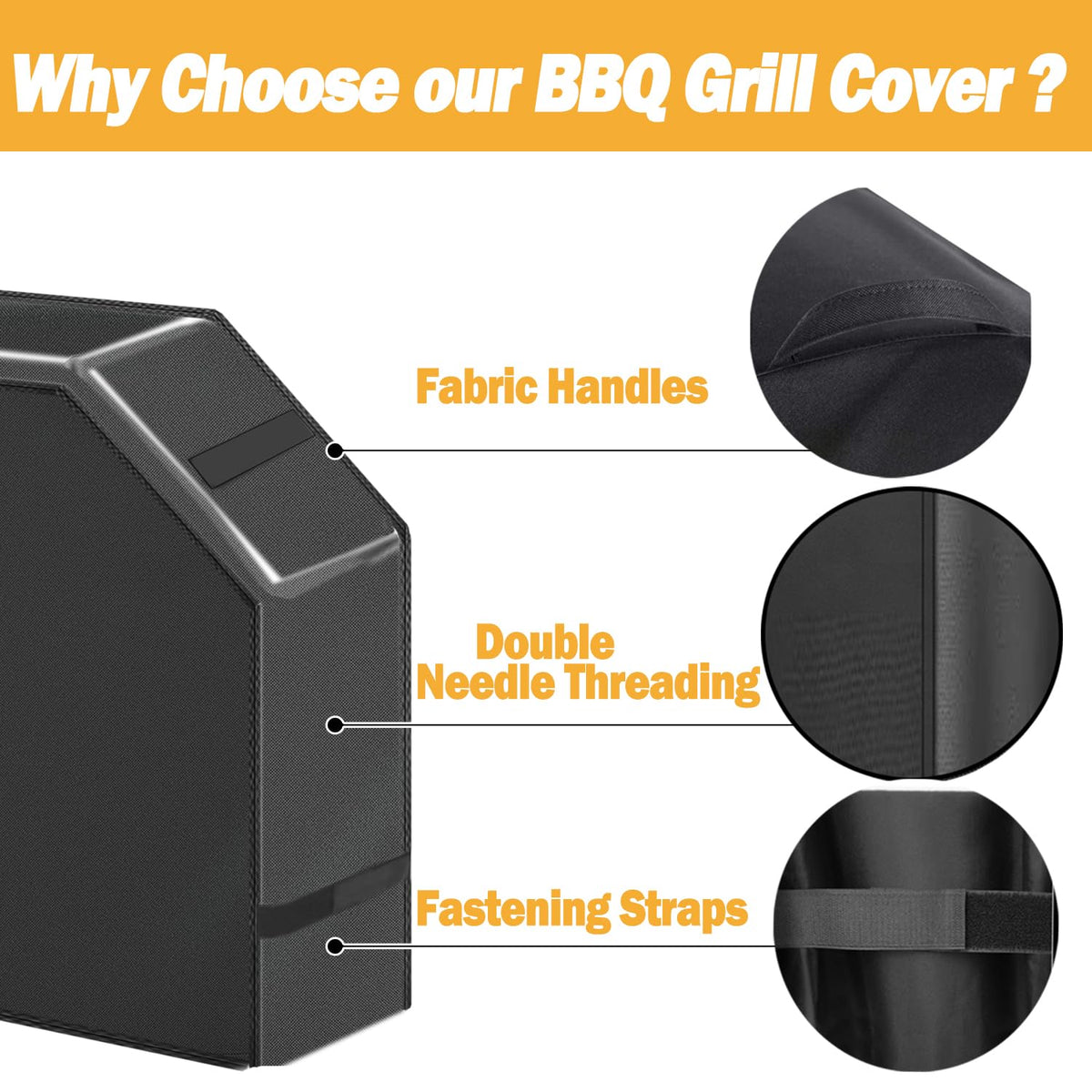 Menkow weatherproof cover shields grill from sun, wind and dust.