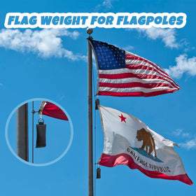 Menkxi weight with D ring and hook for quick attachment to the flag.