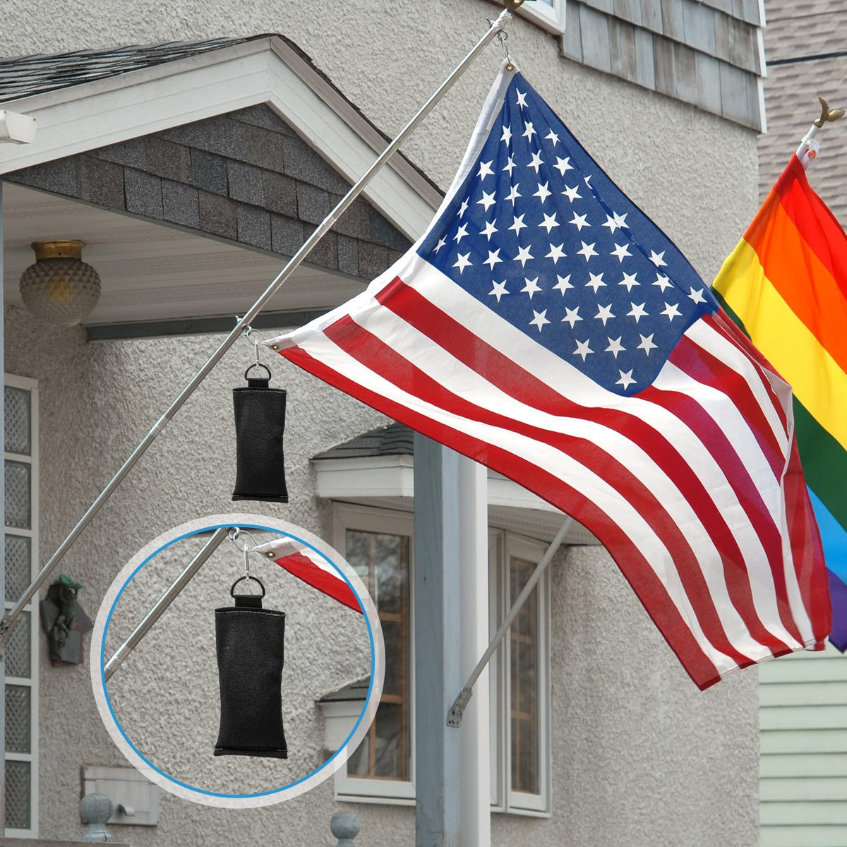 Menkxi flag weight is waterproof and rugged for outdoor conditions.