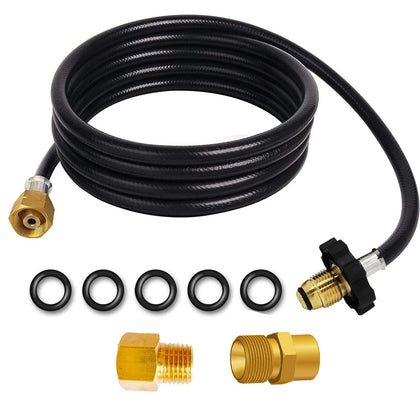 MENSI 12-foot propane hose with POL connection for reliable weed torch extension.