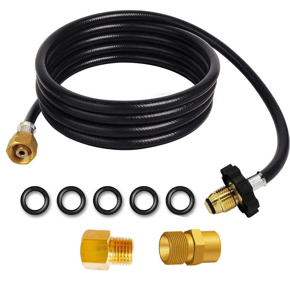MENSI 12-foot propane hose with POL connection for reliable weed torch extension.