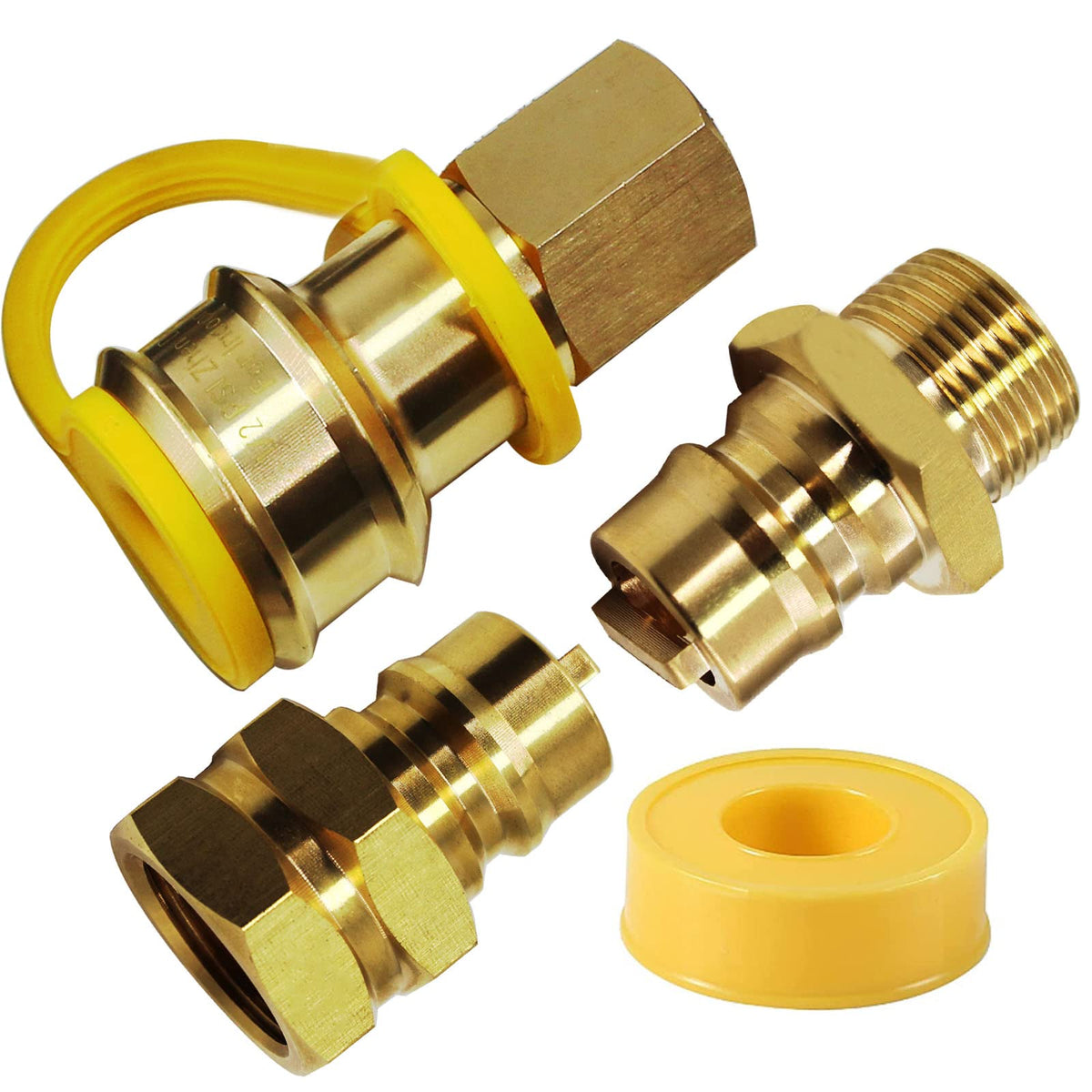 MENSI 3/4-inch brass quick-connect male plug for propane or natural gas lines