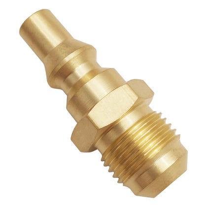 MENSI 3/8-in flare plug closeup in brass for a secure gas hose connection