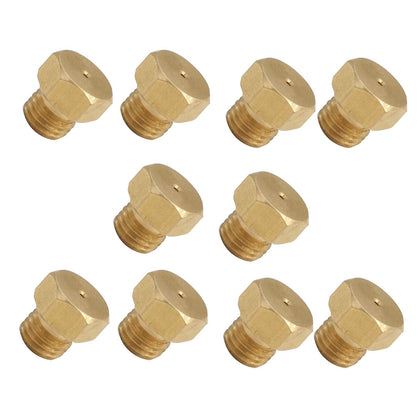 MENSI brass nozzle with 0.031 inch hole for precise flame control on grills.