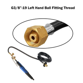 MENSI weed torch hose extension with G3/8-19 left-hand thread.