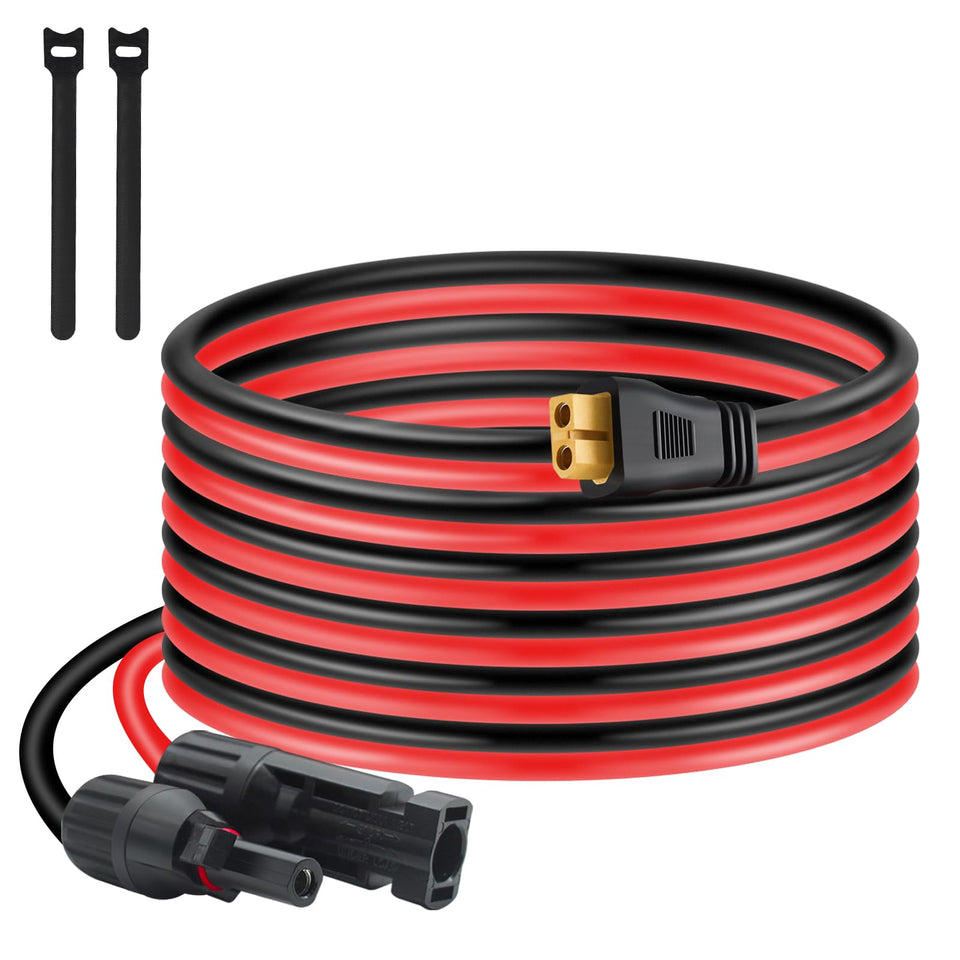 MENTBERY MC4 to XT60 extension closeup highlighting durable copper core for stable connections