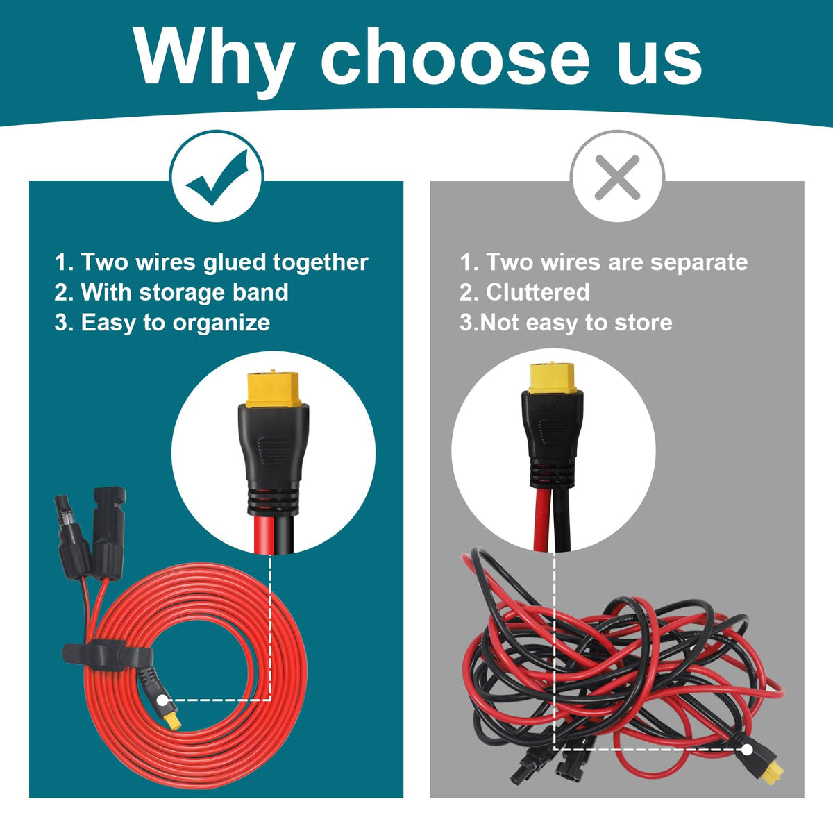 MENTBERY solar to XT60 cable connected to portable power setup