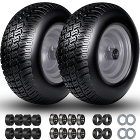Menxigoc 11x4.00-5 lawn mower tire with flat-free PU foam core.