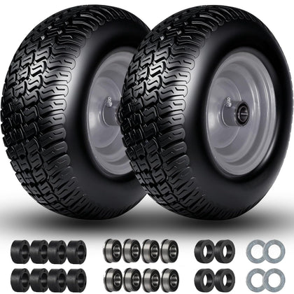 Menxigoc 11x4.00-5 lawn mower tire with flat-free PU foam core.