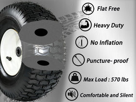 Menxigoc turf tread design minimizes grass damage.