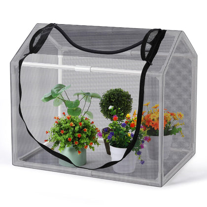 Meonum Mesh Plant Cover with full enclosure protects desk plants from pests while preserving light