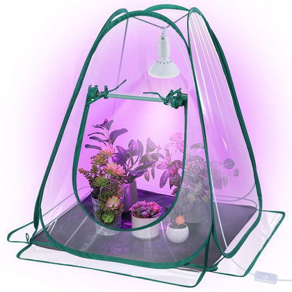 Meonum mini greenhouse compact setup shows quick pop-up assembly for seedlings.