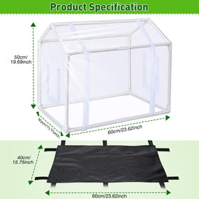 Meonum Mini Greenhouse frame closeup shows sturdy plastic for long-lasting use.