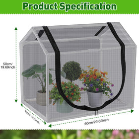 Meonum Mini Greenhouse with 0.04-inch mesh blocks bugs and rodents while ventilating