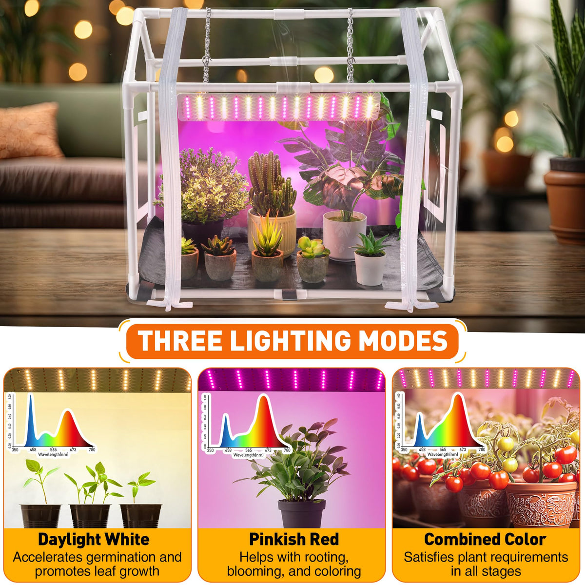 Meonum mini greenhouse roll-up door facilitates easy watering and access.