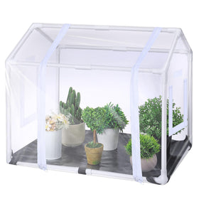 Meonum Mini Greenhouse front view boosts indoor seedling warmth for urban gardening.
